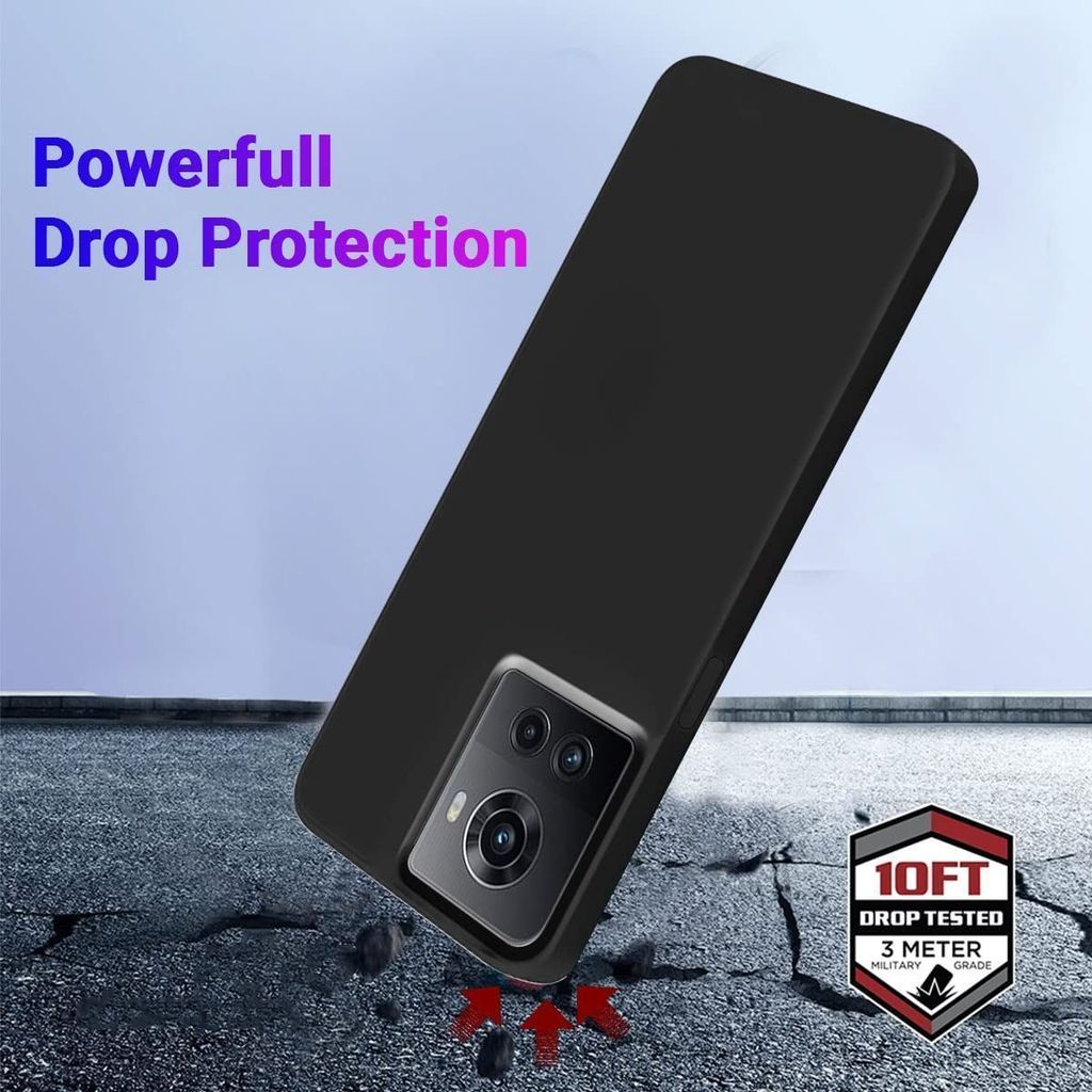 LIRAMARK Liquid Silicone Soft Back Cover Case for OnePlus 10R 5G / 1+10R 5G