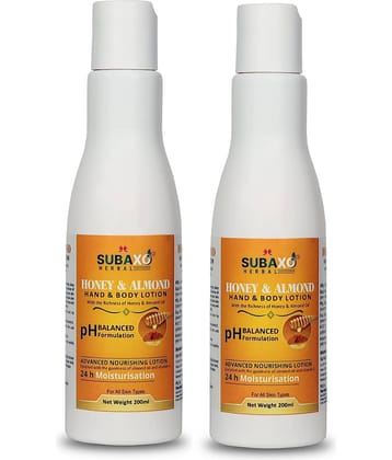 Subaxo Almond Honey Moisturizing Lotion Pack of 2