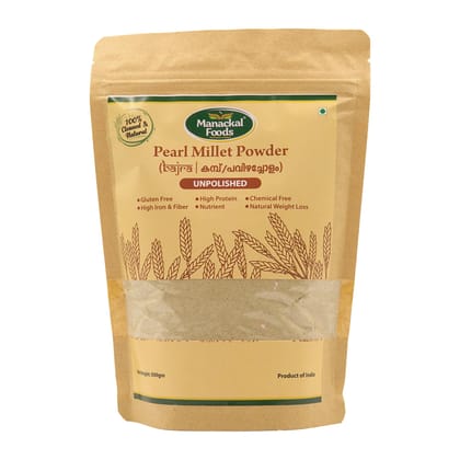 Pearl Millet Powder 500g | Natural Bajra Flour | Rich in Iron, Protein & Fiber | Gluten Free | No Additives or Preservatives