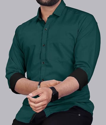Eyebogler Cotton Blend Regular Fit Solids Full Sleeves Men's Casual Shirt - Red ( Pack of 1 )