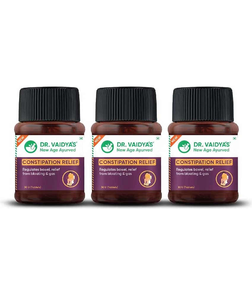 Dr. Vaidya'S Constipation Relief Capsules|Ayurvedic|Relievs Gas & Bloating|(30 Tablets Each)Po3