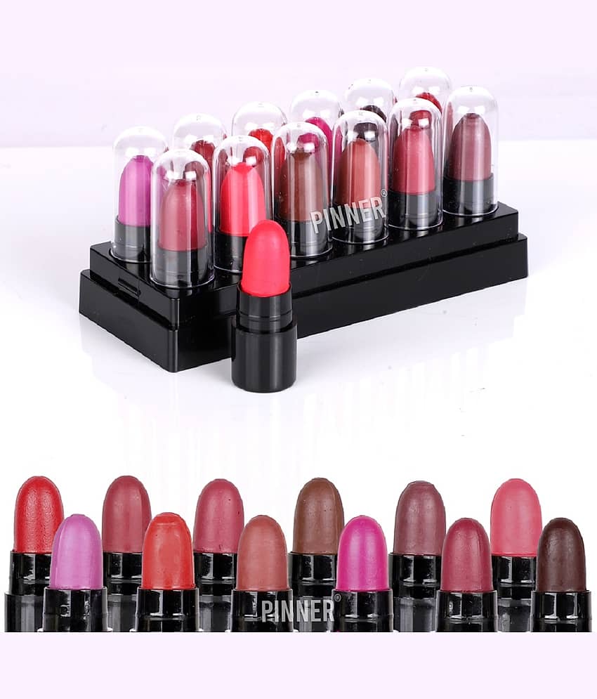 Pinner Minis Pout Party Matte Lipstick Highly Pigmented Mini Lipsticks (Set of 12 )