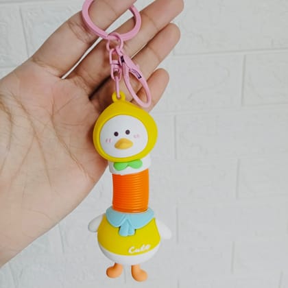 Cute Duck Stretchable Neck Keychain - Single Piece-Orange