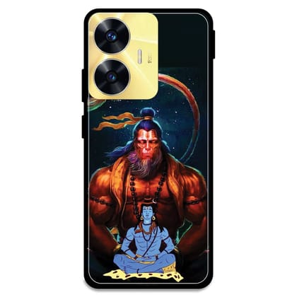 Lord Shiva & Lord Hanuman - Glossy Metal Silicone Case For Realme Models-Realme C55