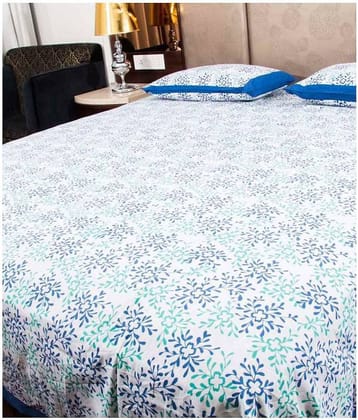 Uniqchoice Cotton Double Bedsheet ( Blue )