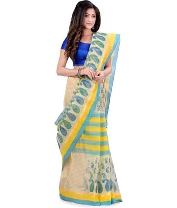 Desh Bidesh Cotton Printed Saree Without Blouse Piece ( Multicolor )