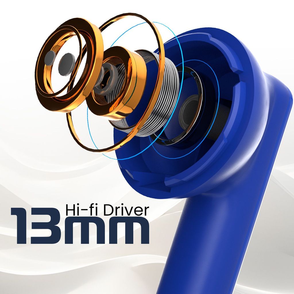 Cellecor BroPods C105 Tune TWS |45H Playtime, ENC, 5.3v, IPX5, 50ms Low Latency Gaming Bluetooth-Blue Yellow