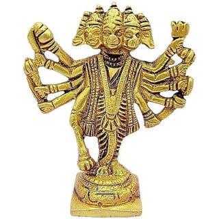 Astro-D Pure Ashtdhatu Panch mukhi Hanuman ji, (Gold, Metal)