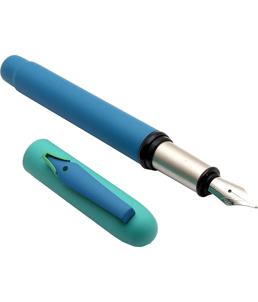 Srpc Unique Magnetic Cap Fountain Pen Matte Blue & Sky Blue Metal Body