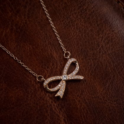 Rose gold Across the Bow Necklace