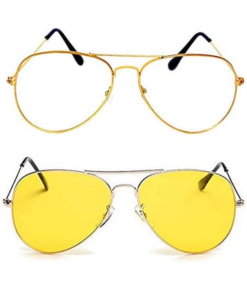 Kanny Devis - Gold Pilot Sunglasses ( Pack of 2 )