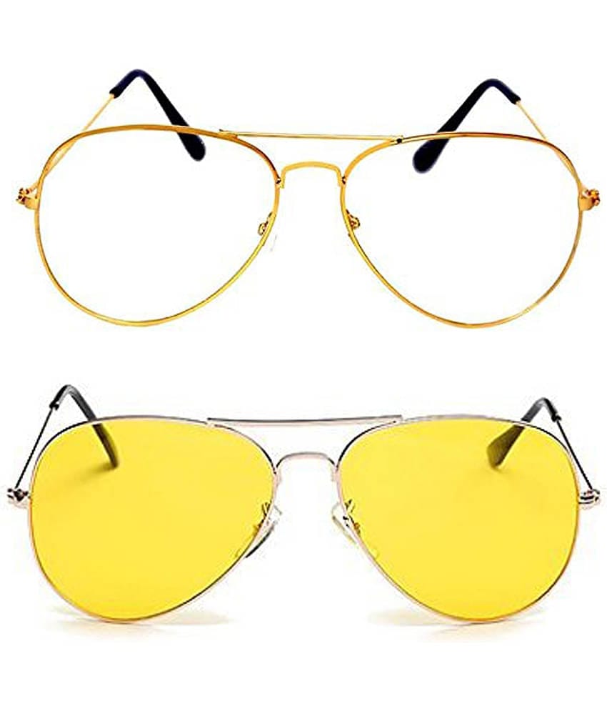 Kanny Devis - Gold Pilot Sunglasses ( Pack of 2 )