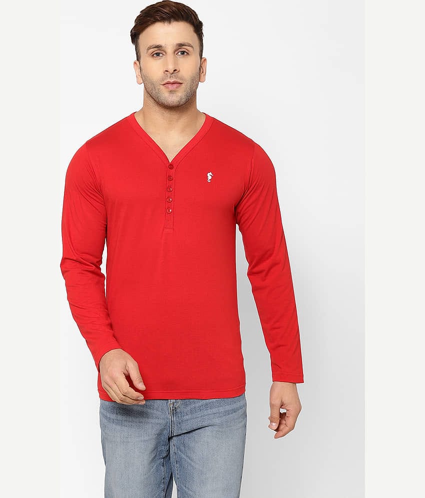 EPPE Pack of 1 Cotton Slim Fit Solid Full Sleeves Men's Polo T Shirt ( Red )