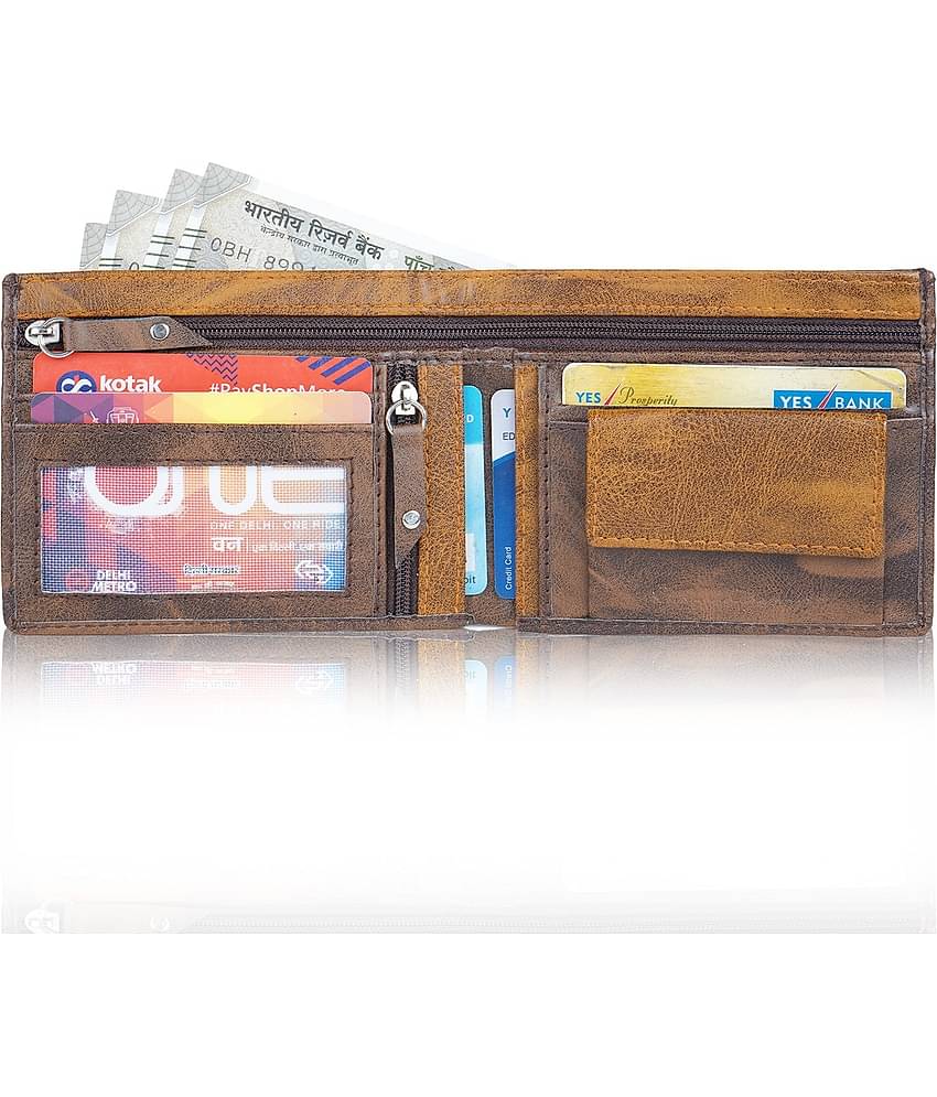 Classic World PU Printed Men's RFID Wallet With 6 Slots For Card ( Brown , Pack of 1 )