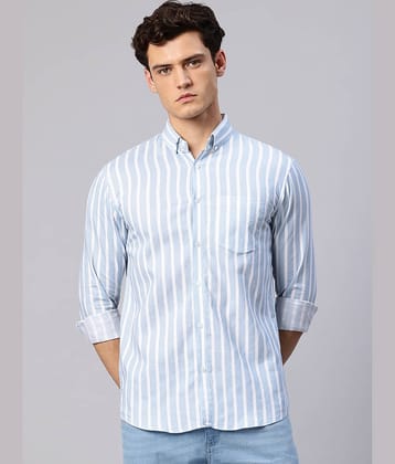 MAJESTIC MAN 100% Cotton Slim Fit Striped Full Sleeves Men's Casual Shirt - Purple ( Pack of 1 )
