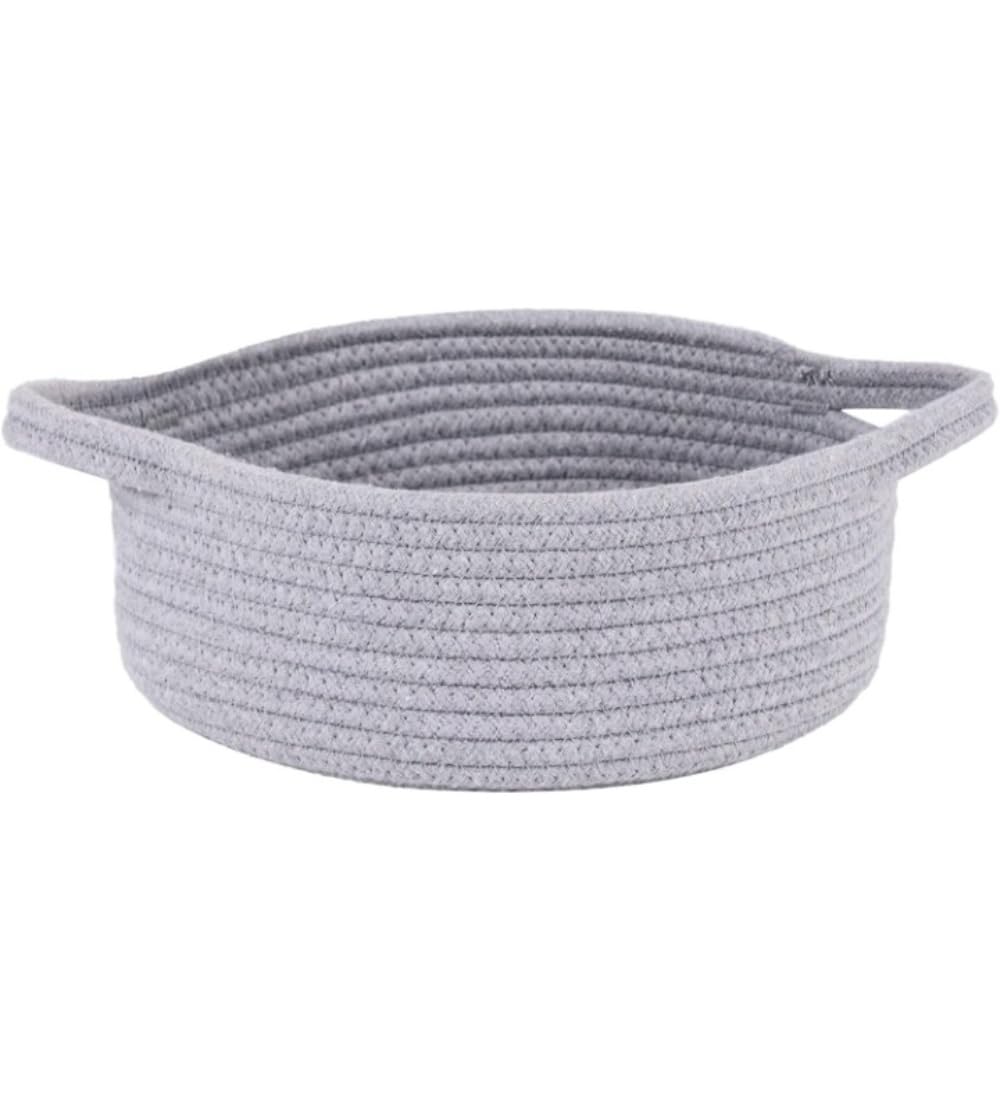 Generic Cotton 8x3 Inch Round Bedside Organizer With Out Lid (Gray)-PID66372