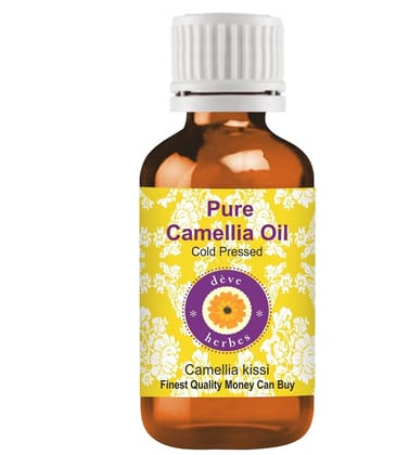 Deve Herbes Pure Camellia Oil (Camellia kissi) | Cold Pressed | Natural | Undiluted | For Diluting Essential Oils | For Hair, Skin & Massage | Men & Women | 100ml Deve Herbes Pure Camellia Oil (Camellia kissi) | Cold Pressed | Natural | Undiluted | For D