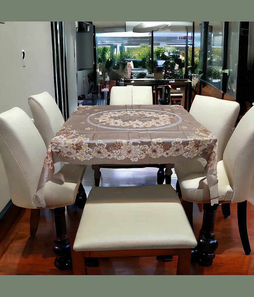 mopak decor Embroidered Polyester 6 Seater Rectangle Table Cover ( 137 x 91 ) cm Pack of 1 Multicolor