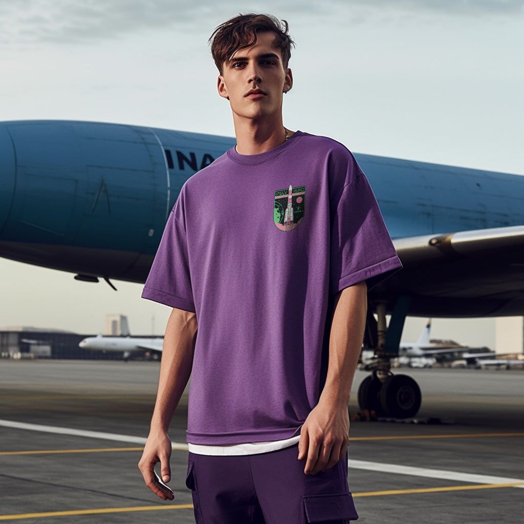 ISRO Mangalyaan Purple Oversized Tee-S