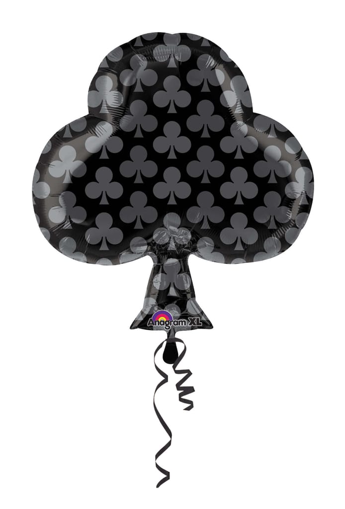 Club Shaped Black Printed Foil Card Party Balloon - 18 inches - 1PC - Party and Festive Needs | Buy online on ZillyBuy