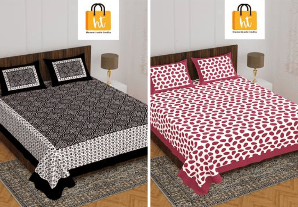 2201-Hometrade India- Standard Double Size (90*100 in )-Combo Double Bedsheet