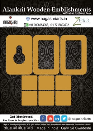 Brand Zero MDF Hooks Design 1 - Size 1.50 Inches Height