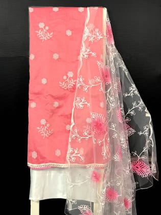 Chanderi Modal Salwar Suit With Chikankari Work