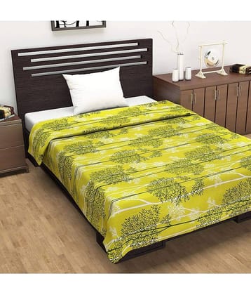 DIVINE CASA Single Cotton Green Floral Dohar