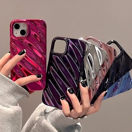 3D Glossy Textured iPhone Soft Case-iPhone 12 / iPhone 12 Pro / Silver