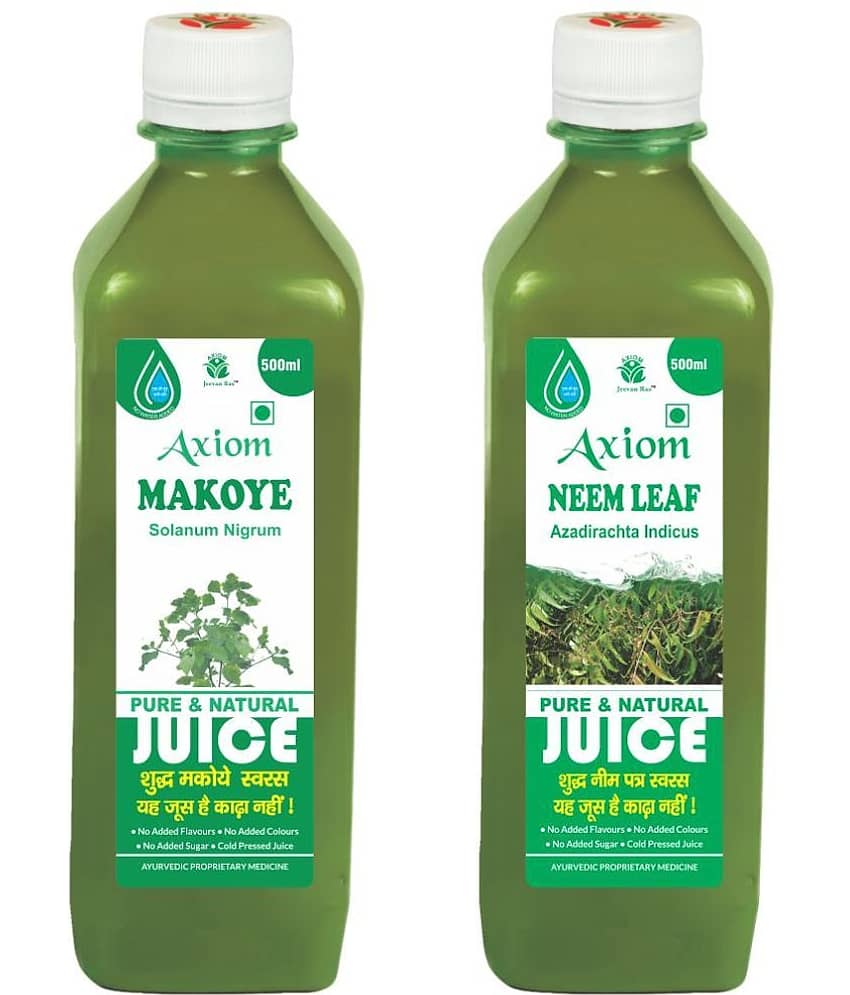 Axiom Makoye Juice 500Ml + Neem Leaf Juice 500Ml , Ayurvedic Juice Combo Pack