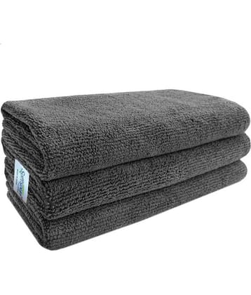SOFTSPUN Microfiber Cloth - 3 pcs - 40x40 cms - 340 GSM Grey - Thick Lint & Streak-Free Multipurpose Cloths - Automotive Microfibre Towels for Car Bike Cleaning Polishing Washing & Detailing