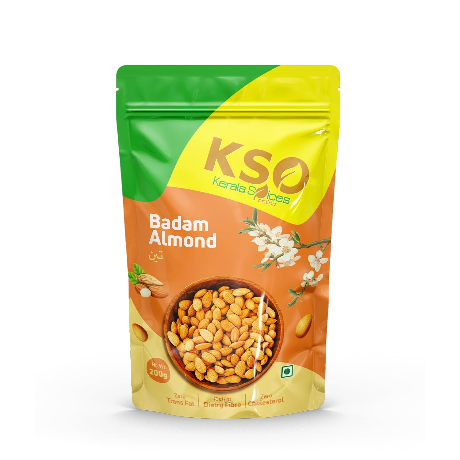 Kerala Spices Premium Almonds 200 gm Nutritious and Delicious Whole Nuts Badam Ideal for Healthy Lifestyle
