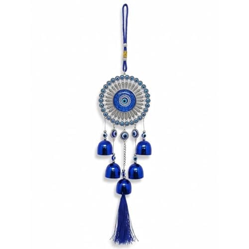 Decor with Tassel and Decorative Bells, Nazar Suraksha Hanging Ornament for Home Entrance Door, Living Room,