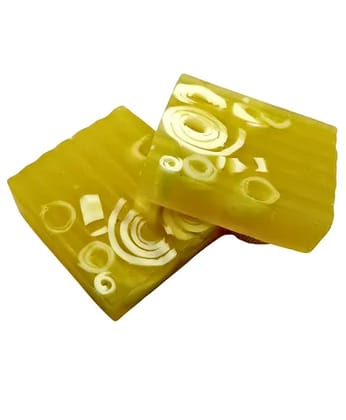 Aesthetic Living Haldi Chandan-Glycerin Luxury Handmade Soap with Sandalwood Essential Oil, 110 gm
