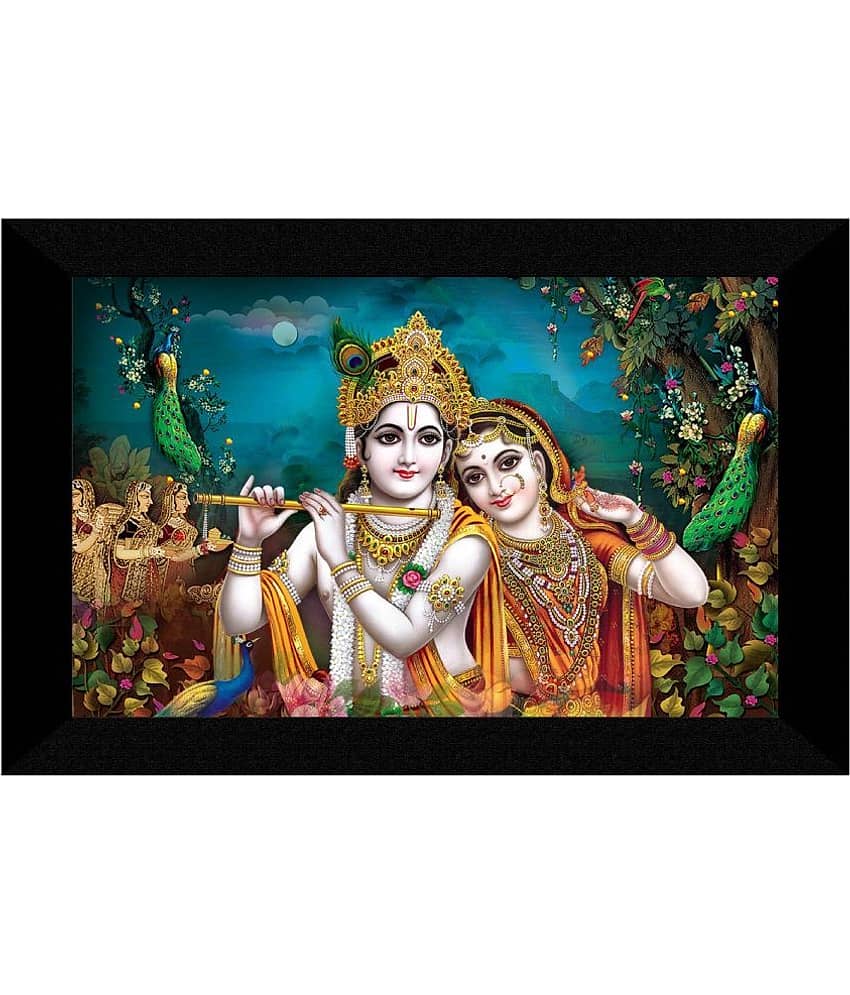 Saf Radha Krishna Ji Religious Wall Hanging Painting With Frame