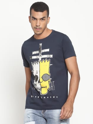 Punk DEAD-INSIDE Navy T-shirt-M / Navy Blue