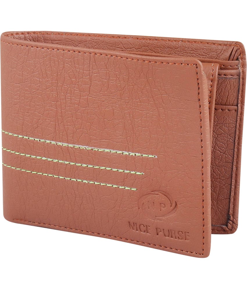 Nice Purse Tan PU Men's Two Fold Wallet ( Pack of 1 )