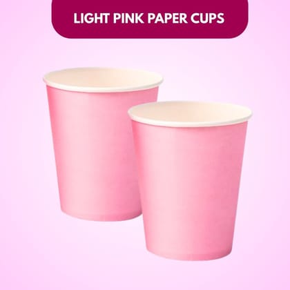 Pink Solid Paper Cups 350ML-10PC