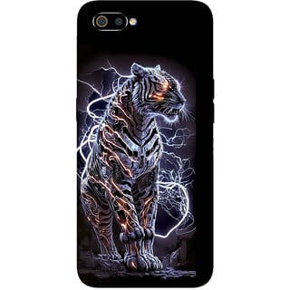 Yug Emporium Sticker For Oppo A1k Mobile Skin (3D Black Lion Theme Skin) (Mobile Back Cover, Black)