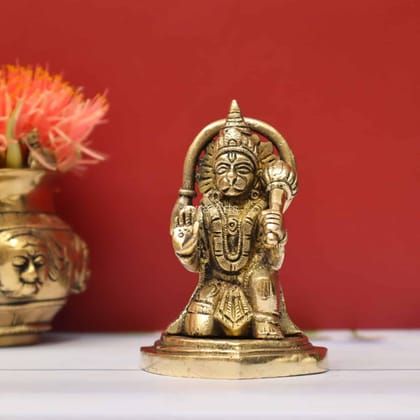 Mighty Hanuman in Brass - 4.2 Inch Height Mighty Hanuman in Brass - 4.2 Inch Height
