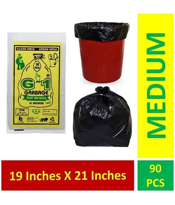 G-1 90 pcs - 19X21 Medium Disposable Garbage Trash Waste Dustbin Bags of 54cm x 48cm