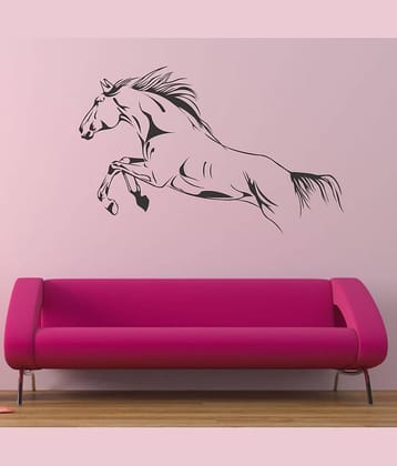 Asmi Collection Beautiful Running Horse Wall Sticker ( 65 x 100 cms )