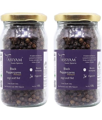 Tassyam - 200 gm Kali Mirch (Peppercorns) (Pack of 2)