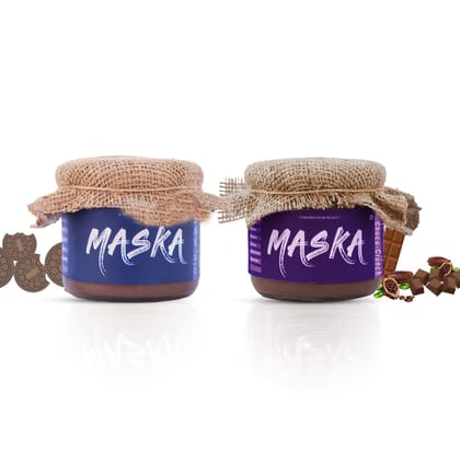 MasKa Peanut Butter Combo | Choco Crunch + Aww-Rio | (500gm + 500gm) | High Protein | Zero Cholesterol | Zero Trans Fats 500g Each (Pack of 2)