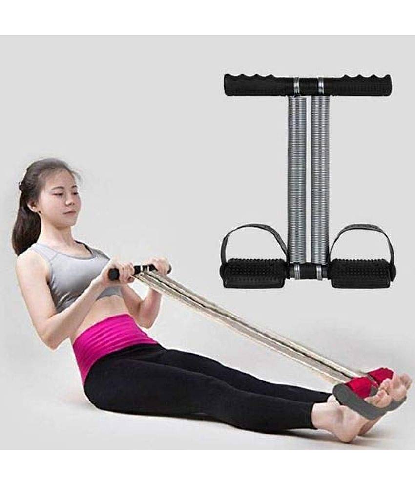 Tummy Trimmer Double Spring,  Men Women for Abs Workout Stomach Exercise Machine Abdominal Belly Exercise Waist Trimmer Home Workout Gym Equipment, Black of 1
