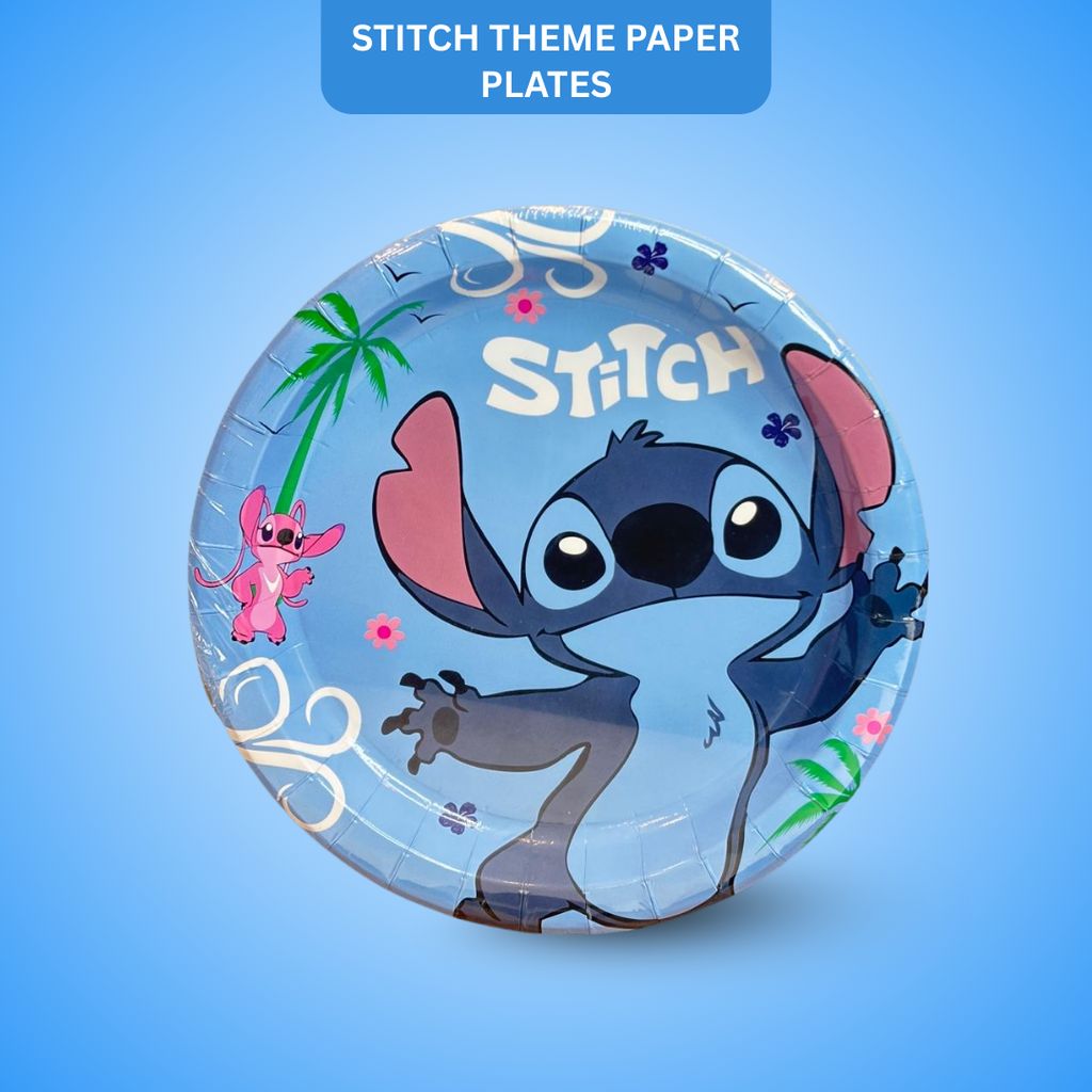 Stitch Theme Paper Plates - 8PC - Party and Festive Needs | Buy online on ZillyBuy