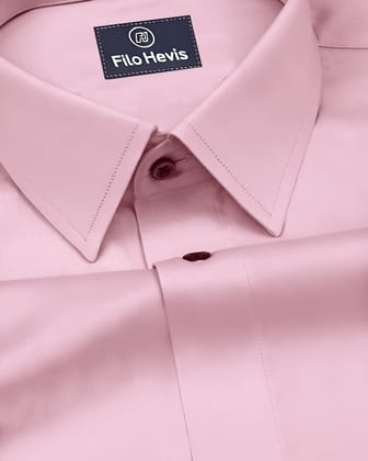 Single pocket 100% cotton formal shirts - Pink-M