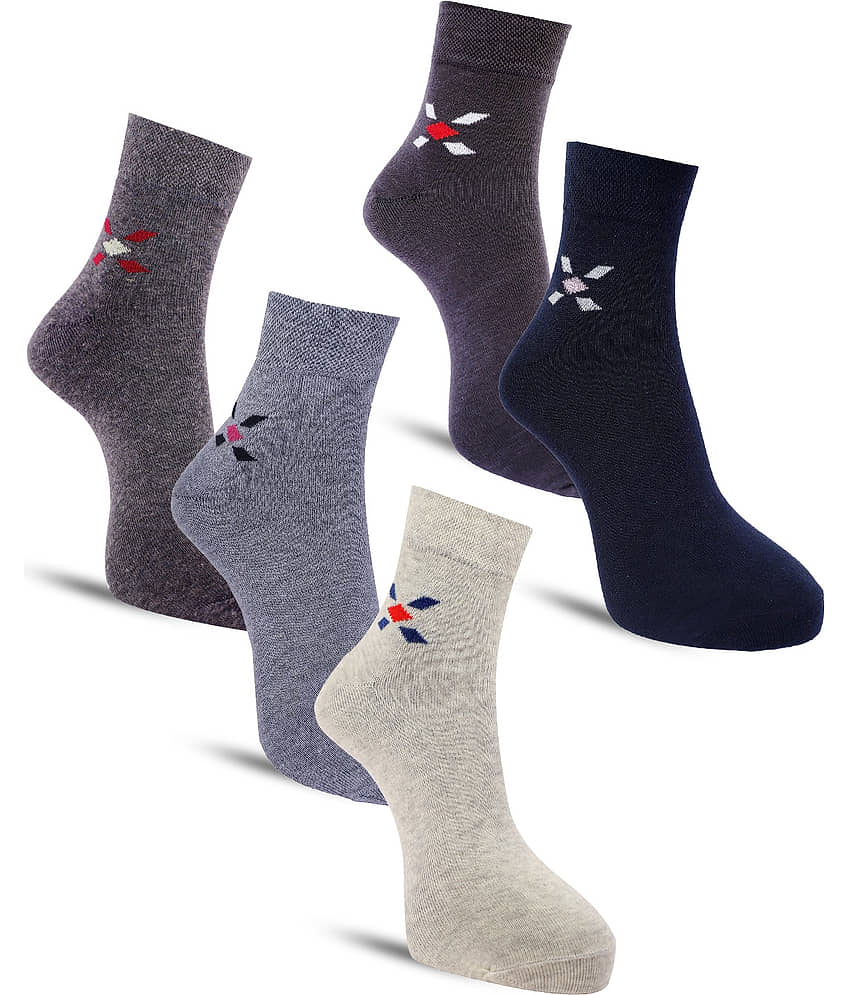 Dollar - Cotton Men's Solid Multicolor Ankle Length Socks ( Pack of 5 )