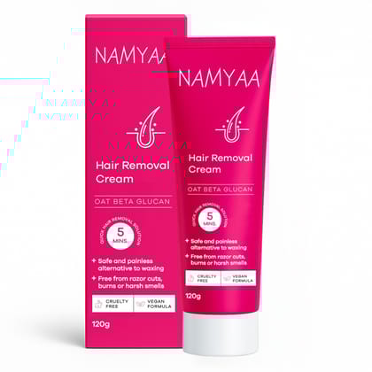 Namyaa Hair Removal Cream For Women 120 gm, Suitable For Legs, Underarms, Bikini Line, Arms - Pack of 1