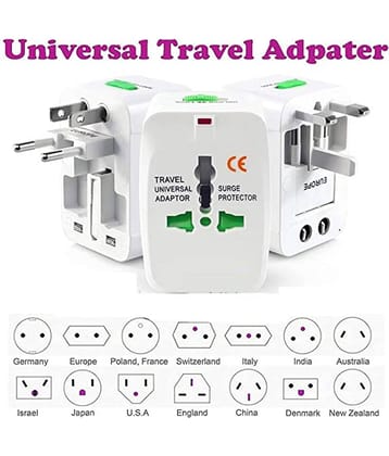 EmmEmm Worldwide Universal All-in-One Worldwide International Travel Adapter with 125V, 6A, 250V
